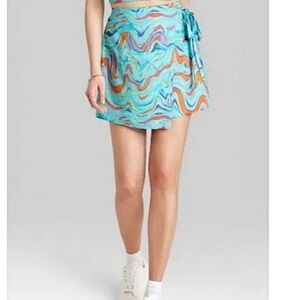 Wild Fable Space Dye Mini Wrap Skirt